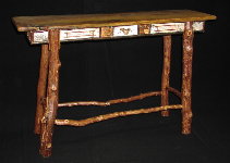 Adirondack Sofa Table of Birch and Red Cedar